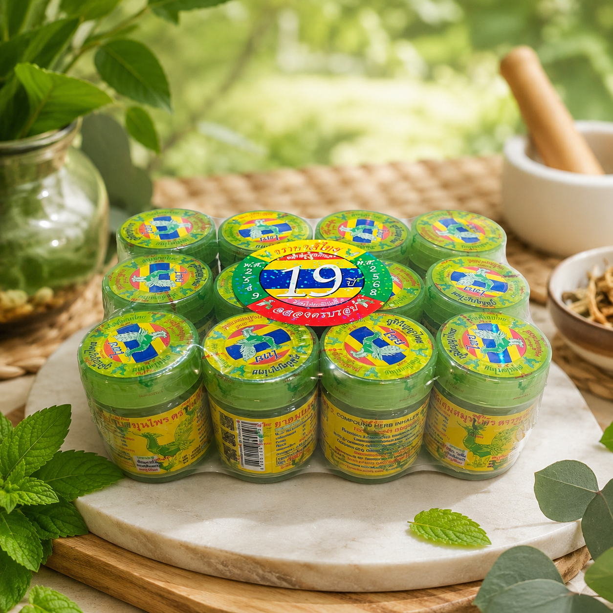 Pack Mayorista de 12 Inhaladores Herbales Tailandeses Hong Thai 95 g