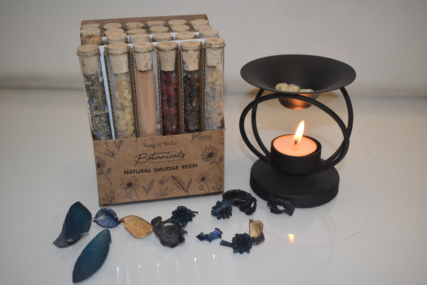 Resinas Botánicas Aromáticas en Tubo de Vidrio y Corcho