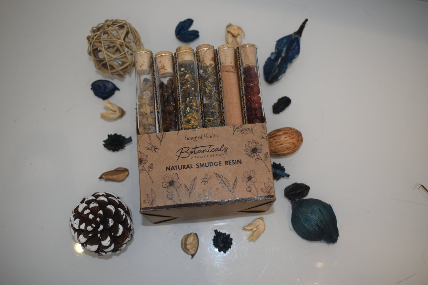 Resinas Botánicas Aromáticas en Tubo de Vidrio y Corcho