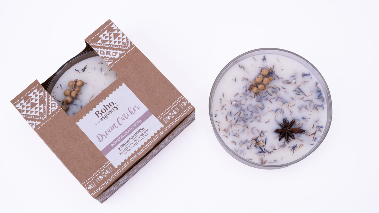 Vela Aromática Orgánica Boho Botánica 200 g 3 Mechas con Smudge