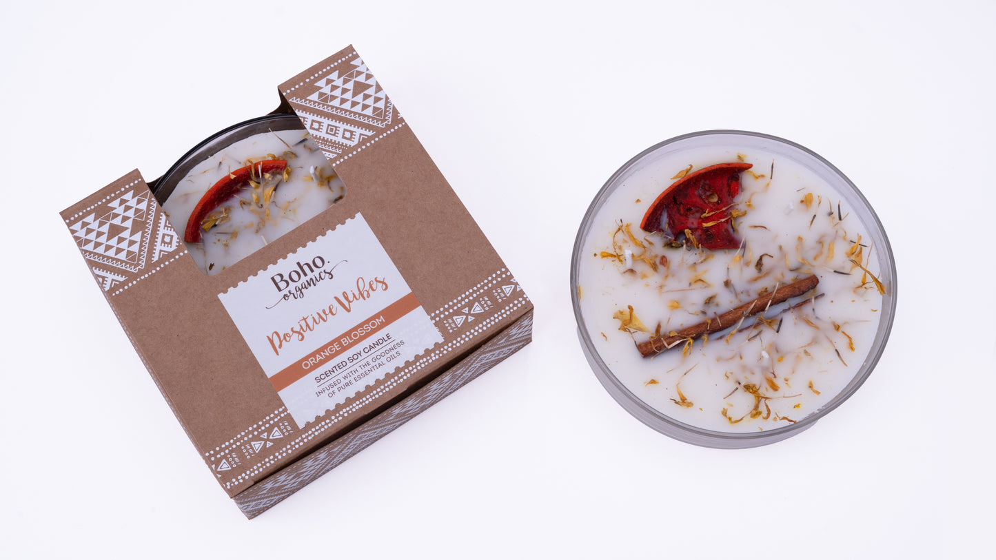 Vela Aromática Orgánica Boho Botánica 200 g 3 Mechas con Smudge