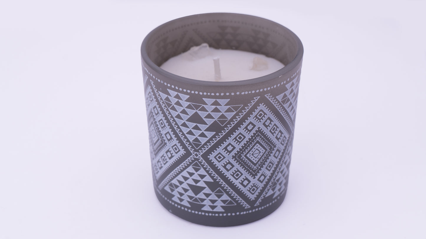 Vela Aromática Orgánica Boho 120 g con Piedras Energéticas