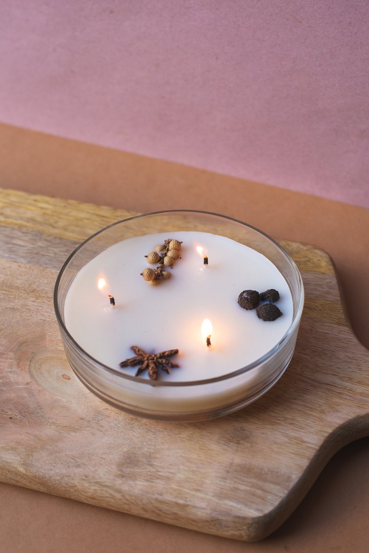 Vela Aromática Botánica 200 g  – 3 Mechas en Frasco de Vidrio