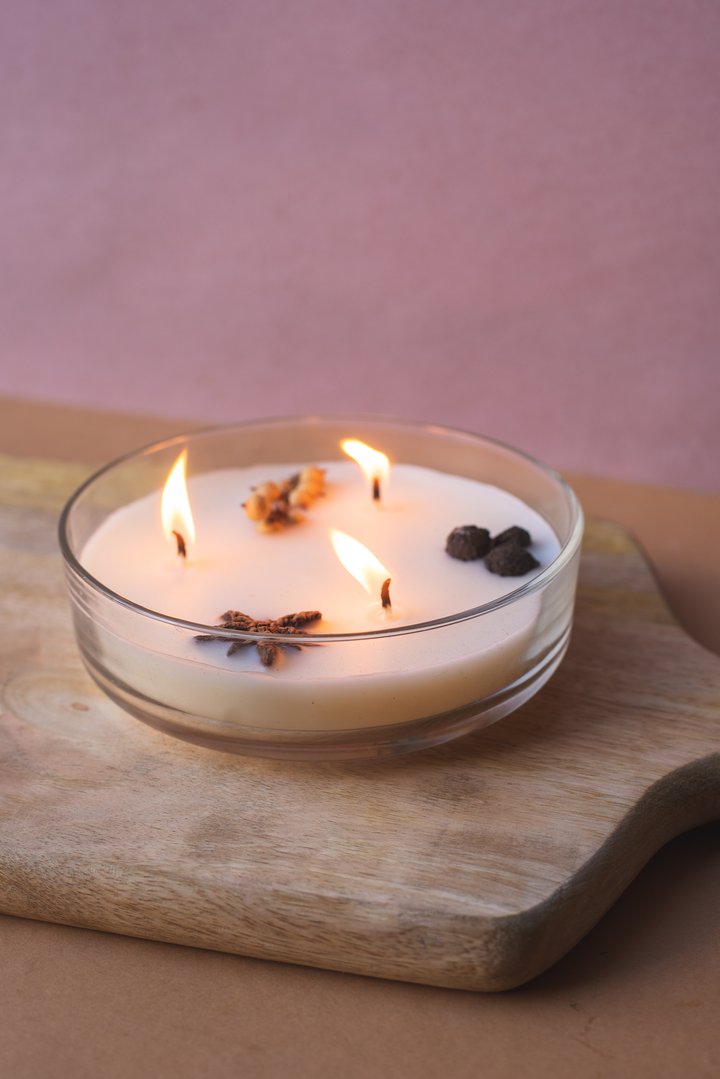 Vela Aromática Botánica 200 g  – 3 Mechas en Frasco de Vidrio