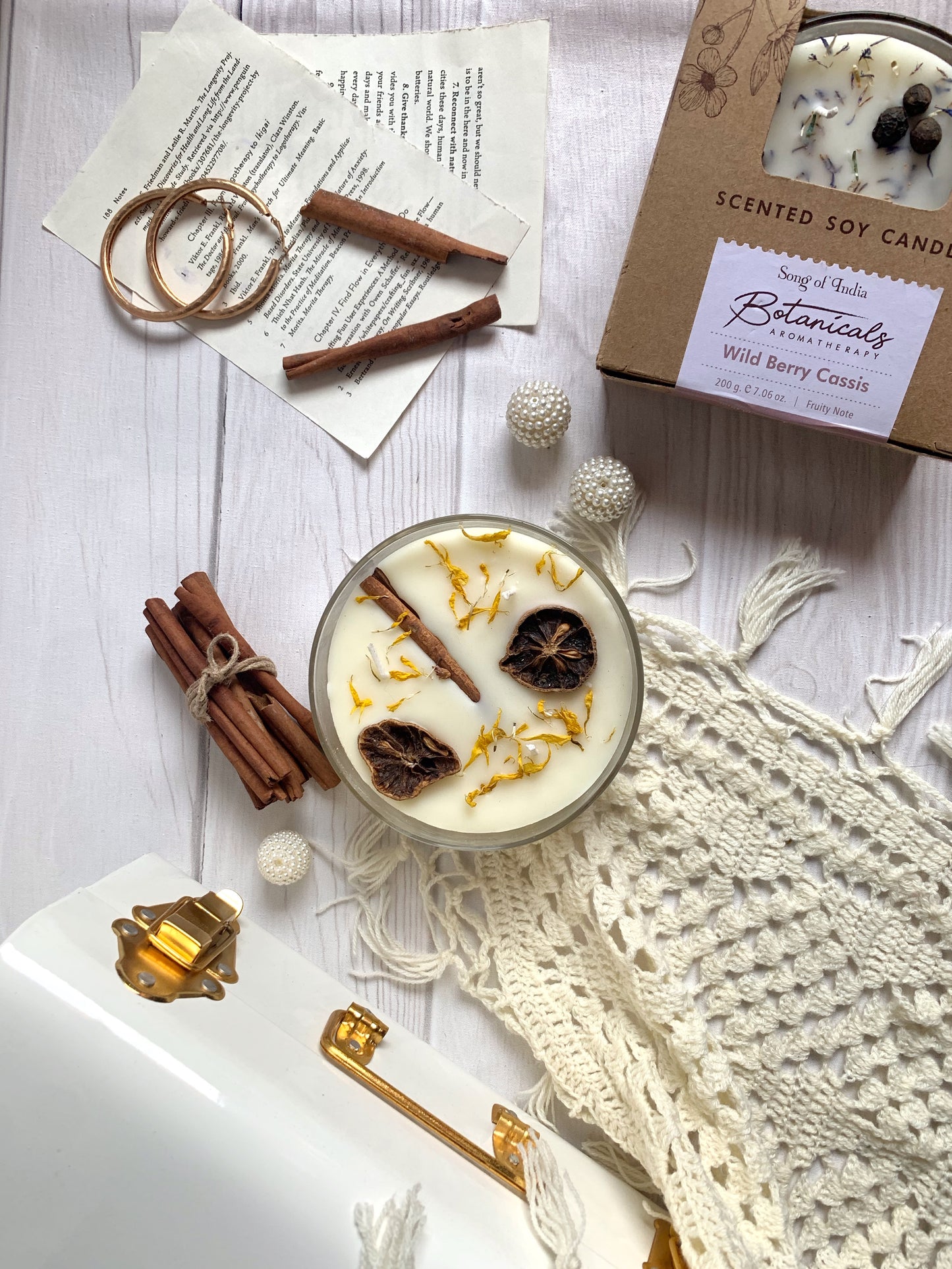 Vela Aromática Botánica 200 g  – 3 Mechas en Frasco de Vidrio