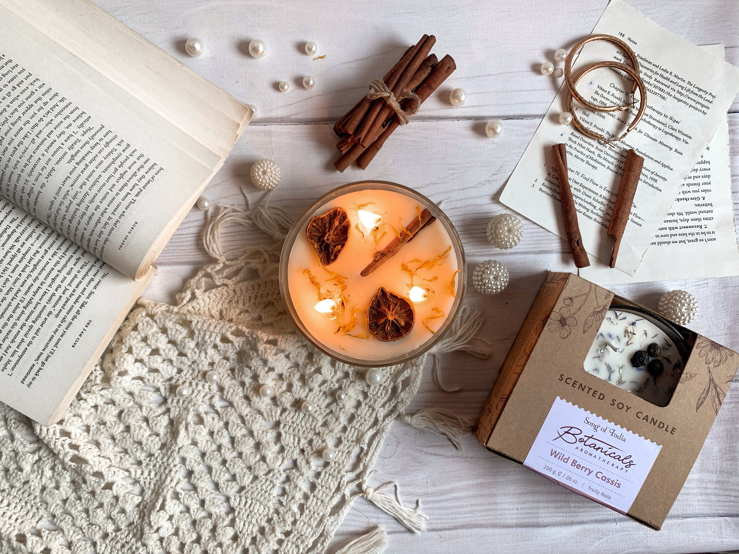 Vela Aromática Botánica 200 g  – 3 Mechas en Frasco de Vidrio