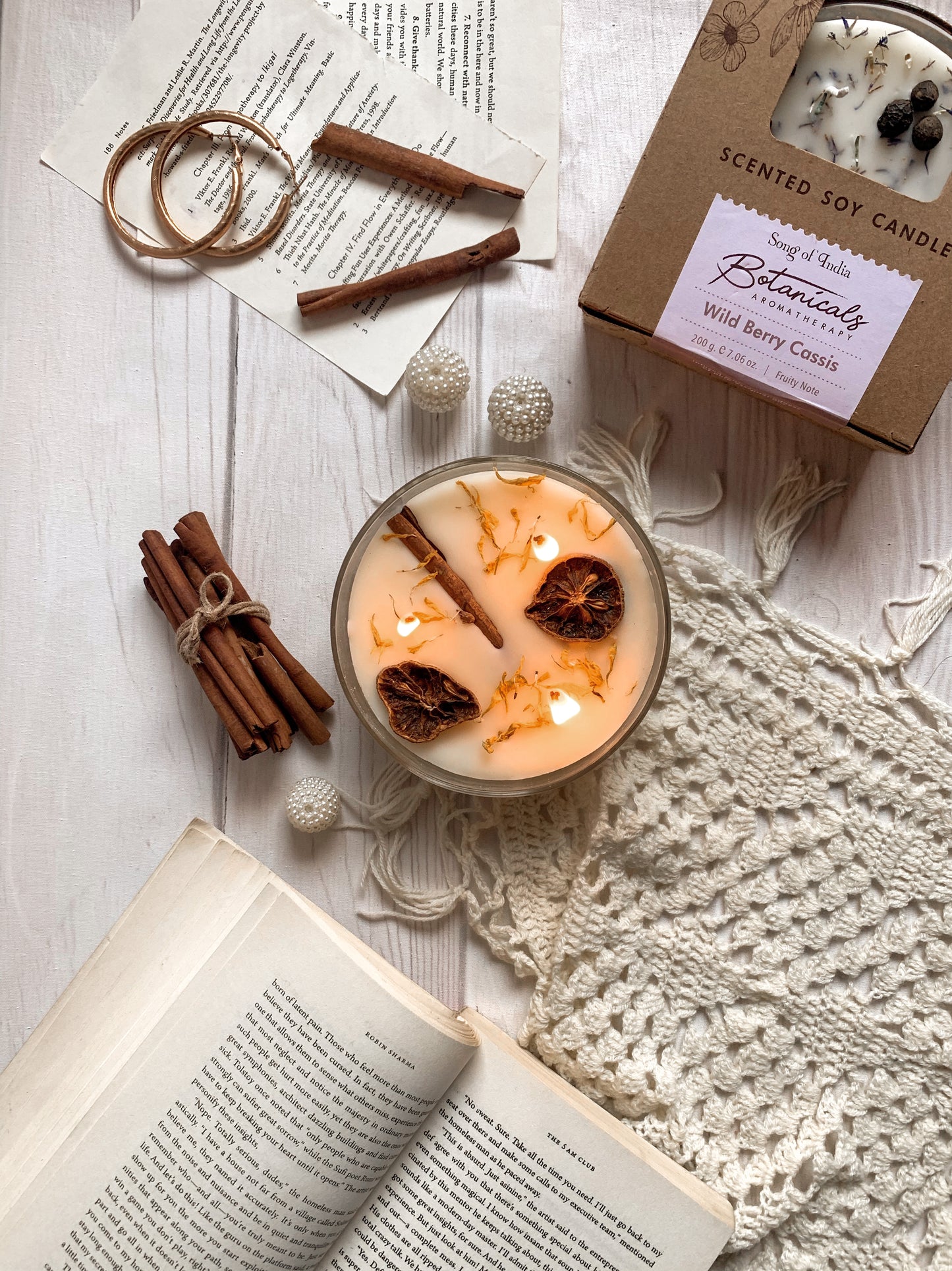 Vela Aromática Botánica 200 g  – 3 Mechas en Frasco de Vidrio