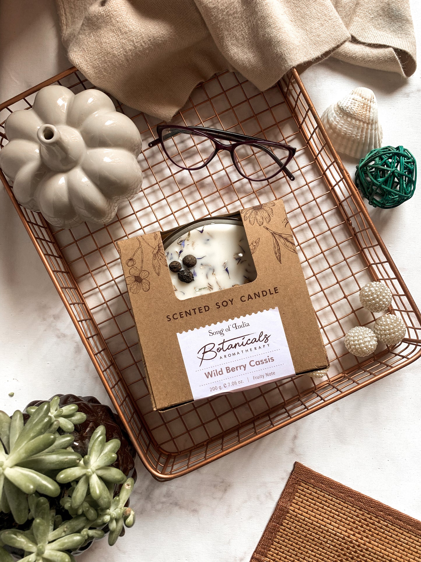 Vela Aromática Botánica 200 g  – 3 Mechas en Frasco de Vidrio