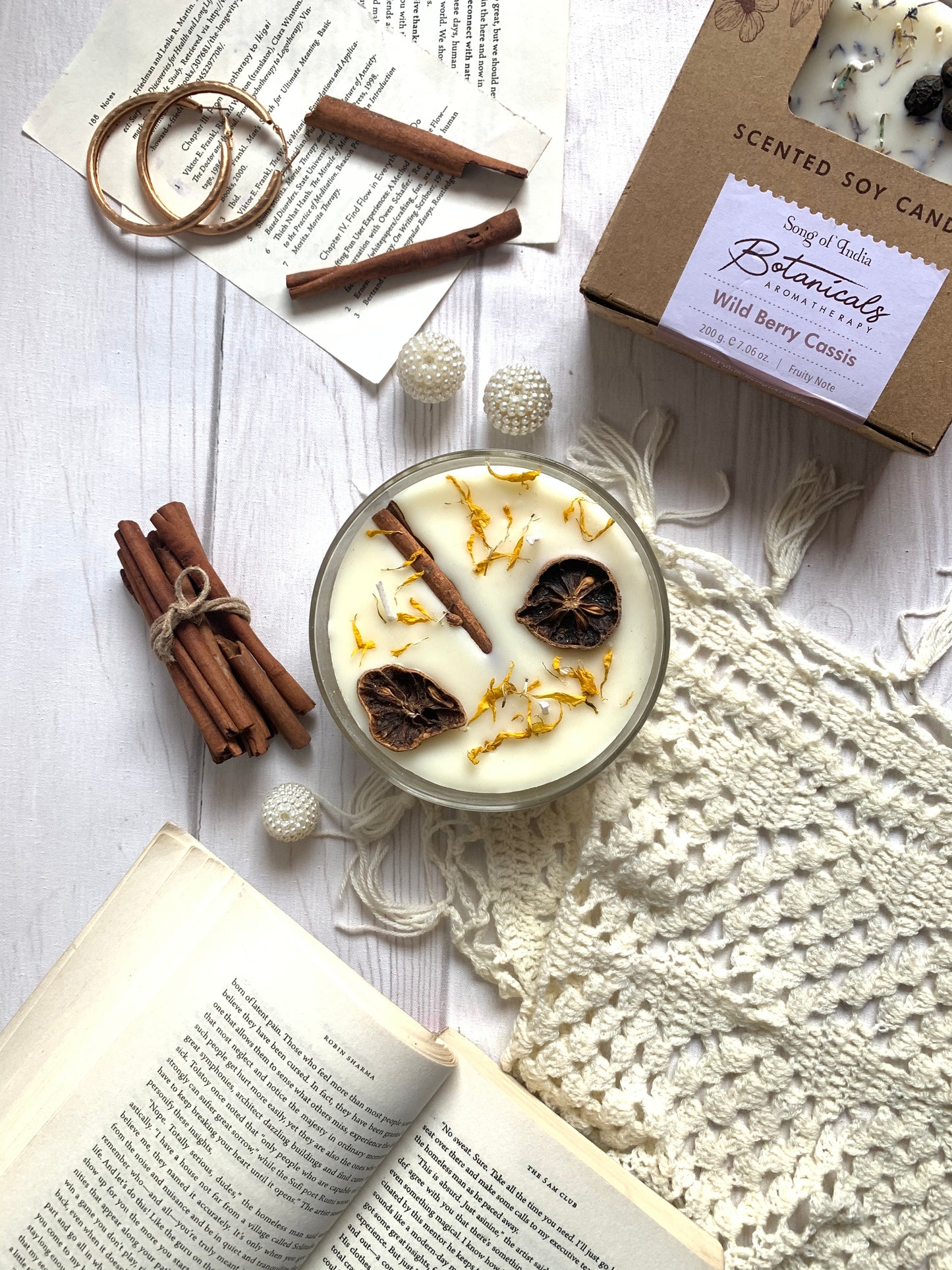 Vela Aromática Botánica 200 g  – 3 Mechas en Frasco de Vidrio