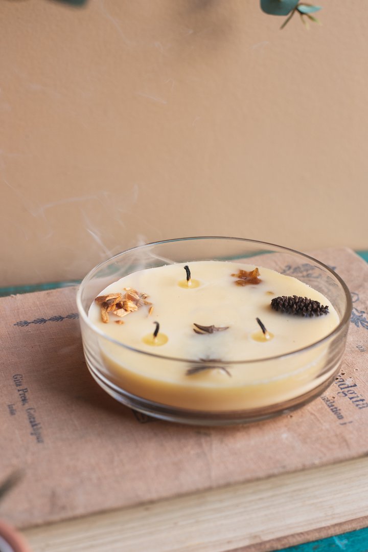 Vela Aromática Botánica 200 g  – 3 Mechas en Frasco de Vidrio