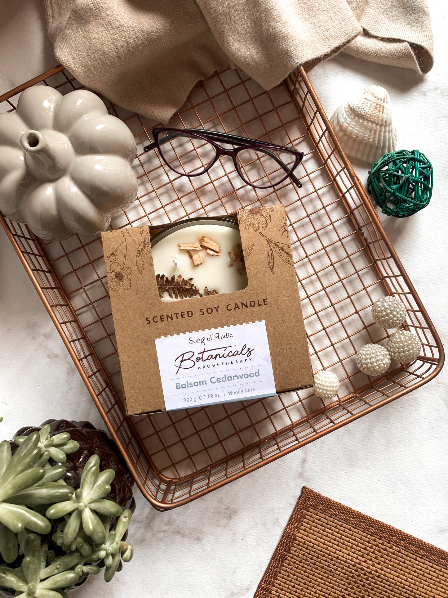 Vela Aromática Botánica 200 g  – 3 Mechas en Frasco de Vidrio