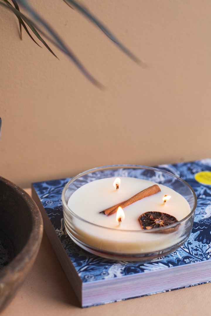 Vela Aromática Botánica 200 g  – 3 Mechas en Frasco de Vidrio