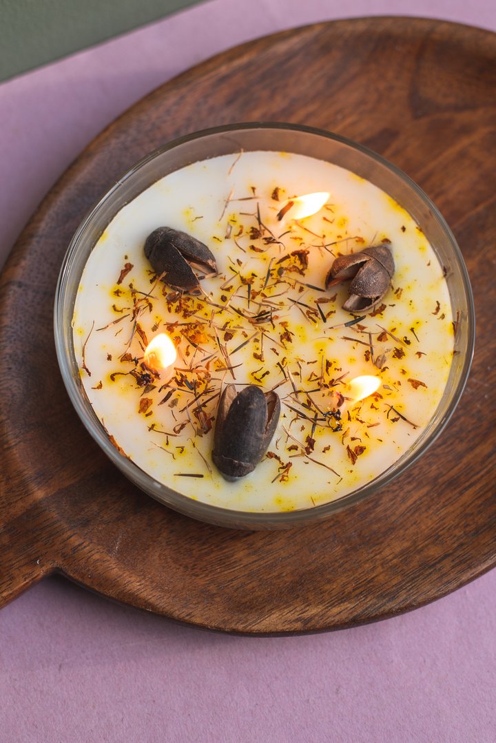 Vela Aromática Botánica 200 g  – 3 Mechas en Frasco de Vidrio