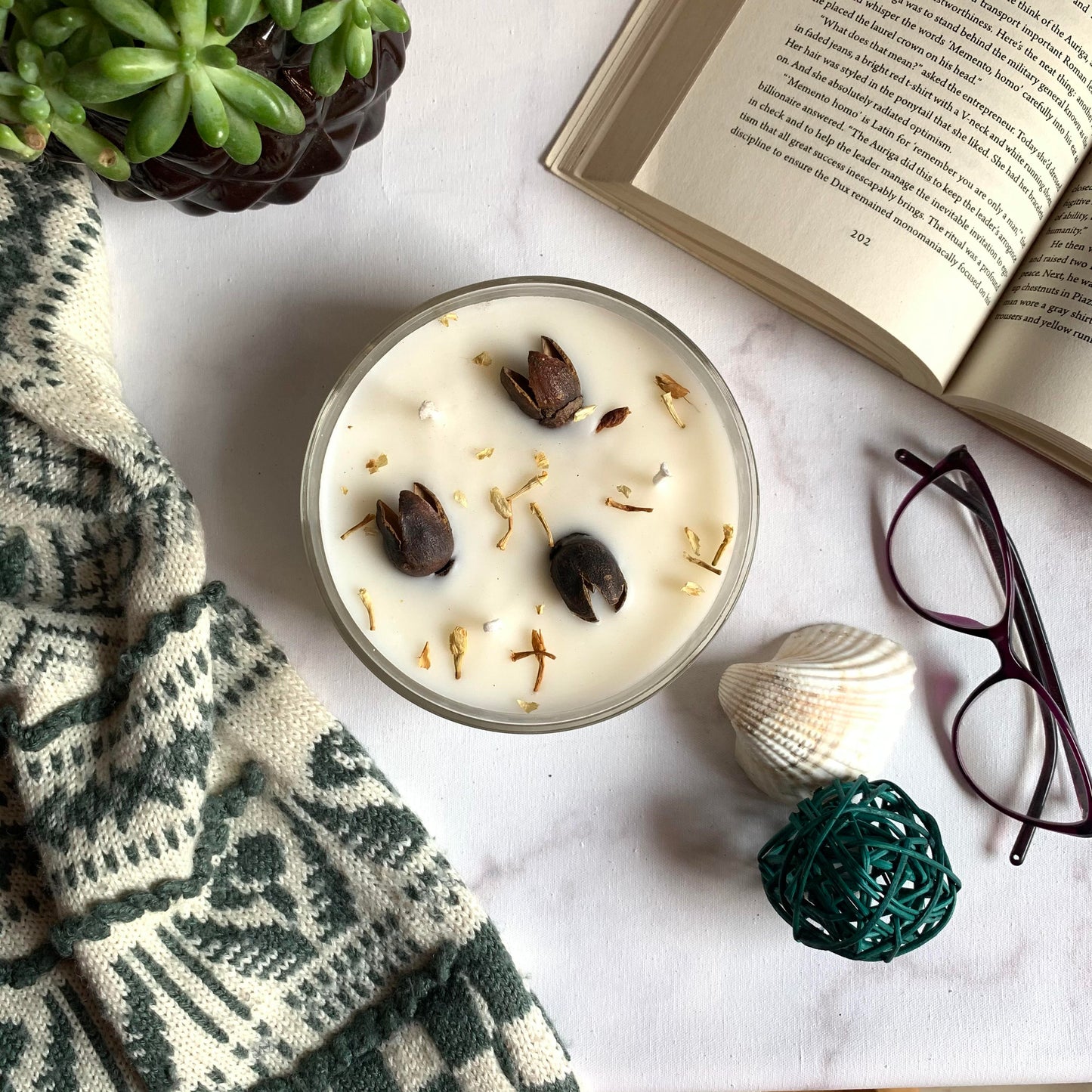 Vela Aromática Botánica 200 g  – 3 Mechas en Frasco de Vidrio