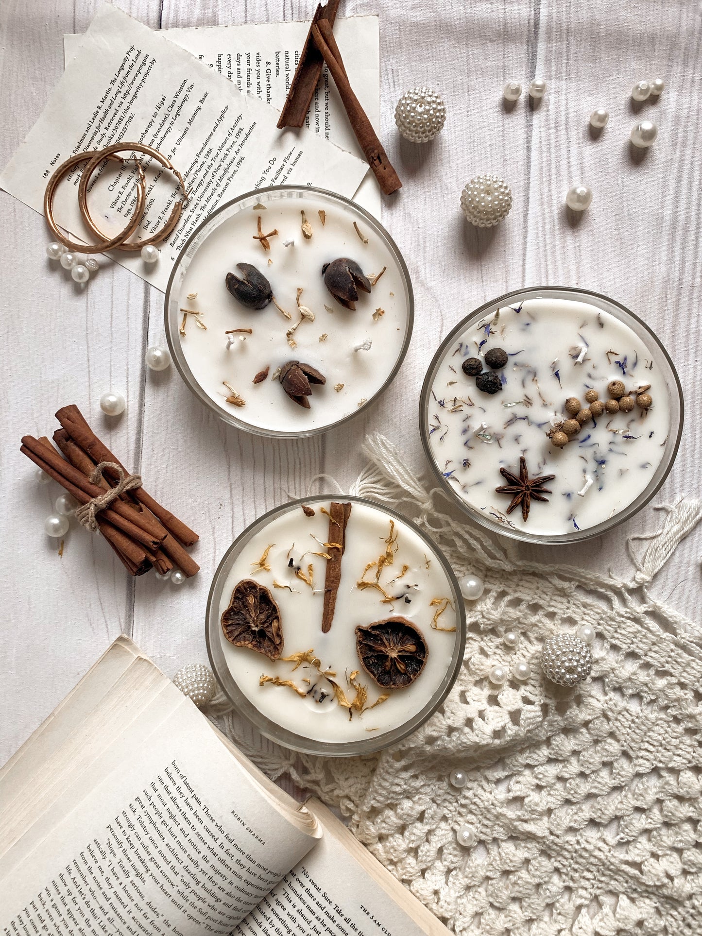 Vela Aromática Botánica 200 g  – 3 Mechas en Frasco de Vidrio