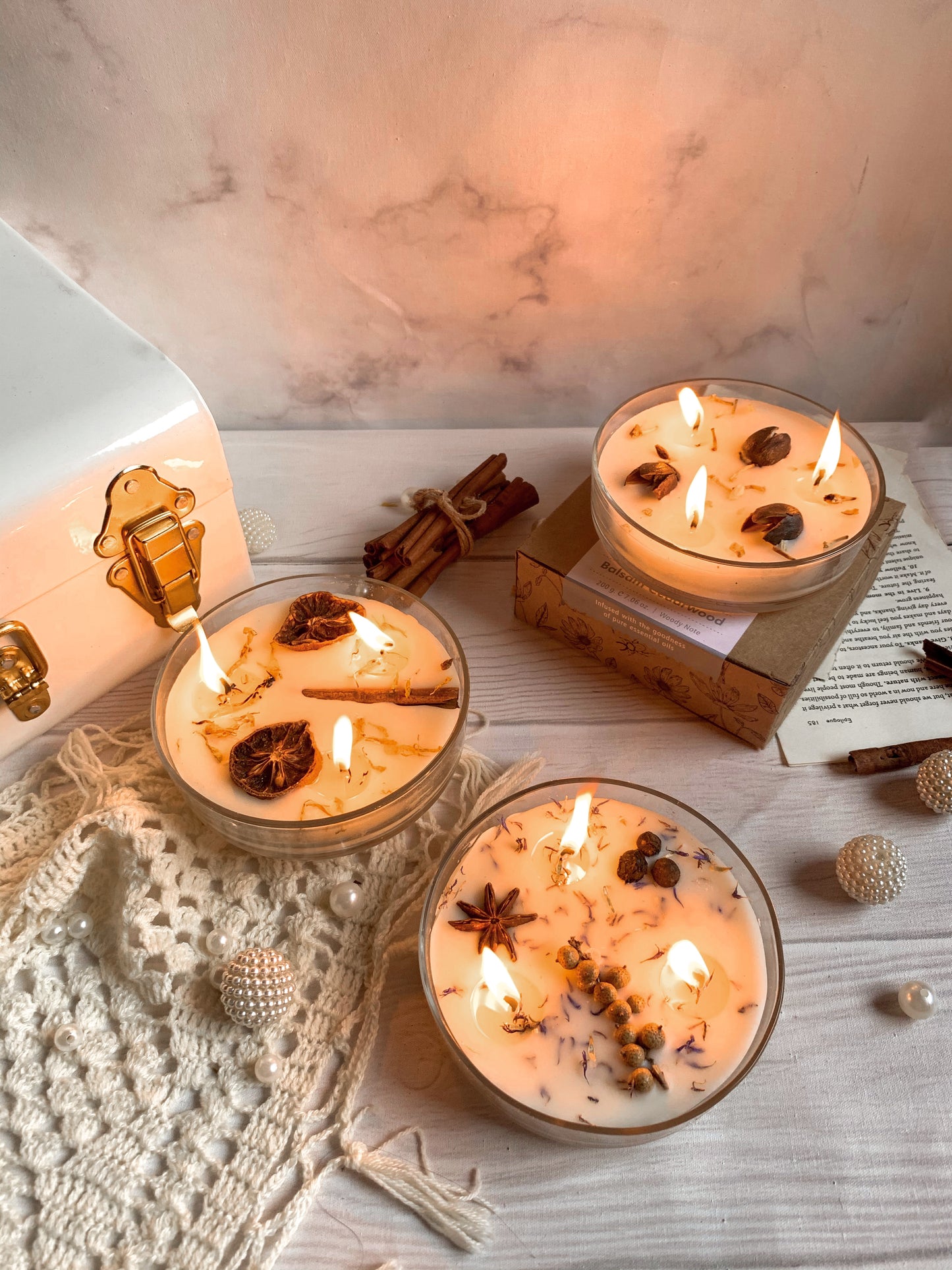 Vela Aromática Botánica 200 g  – 3 Mechas en Frasco de Vidrio