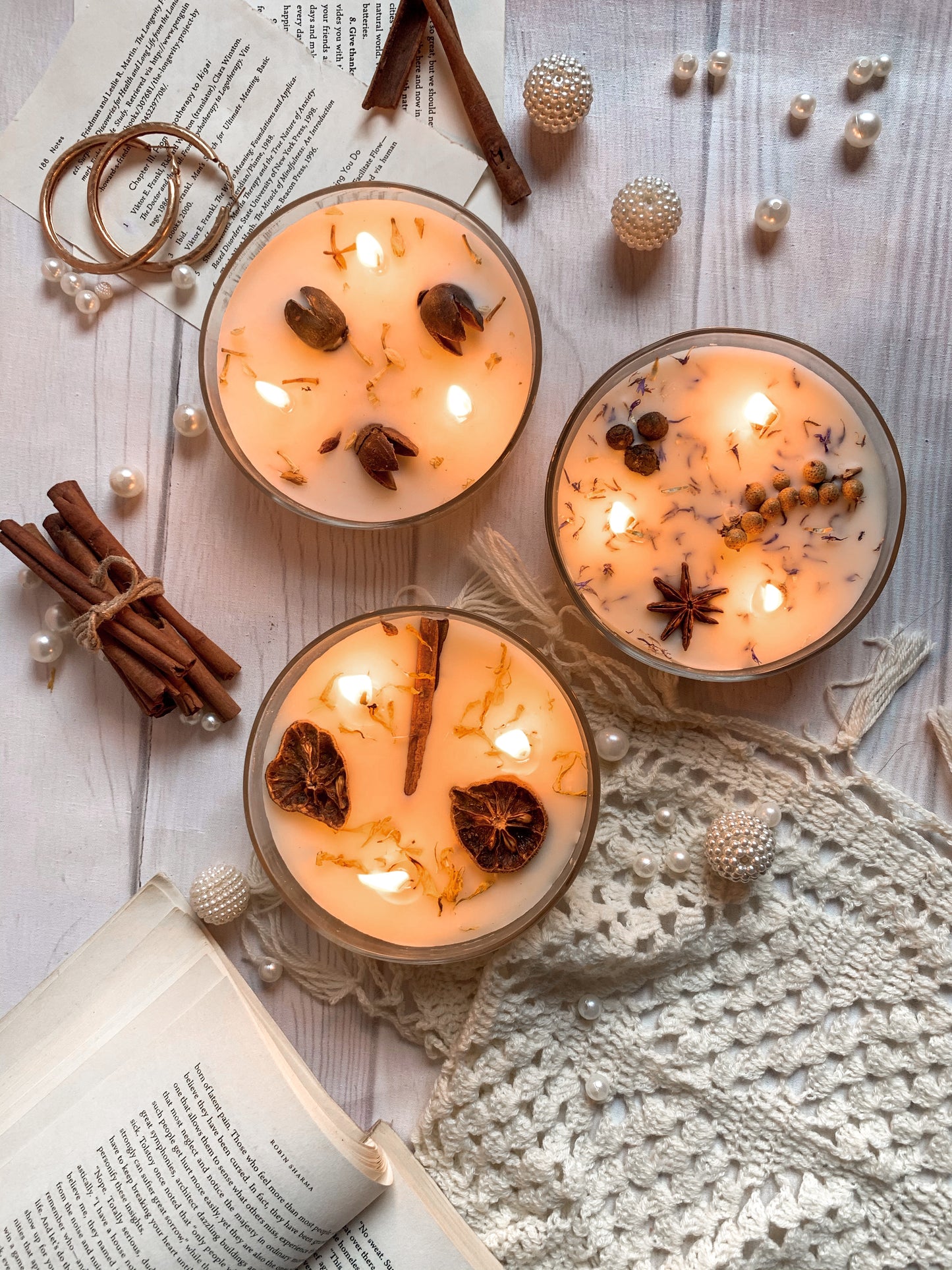 Vela Aromática Botánica 200 g  – 3 Mechas en Frasco de Vidrio