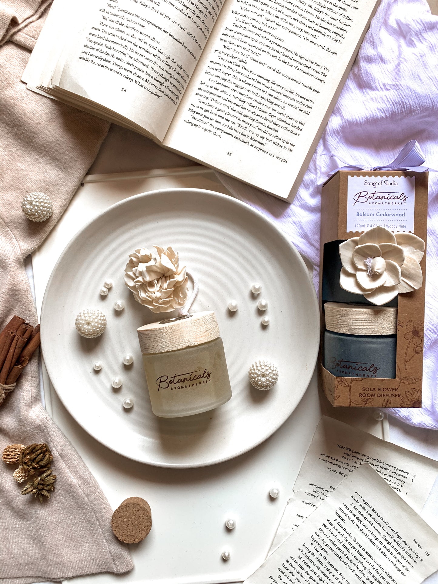 Difusor Aromático Botánico 120 ml con Flor