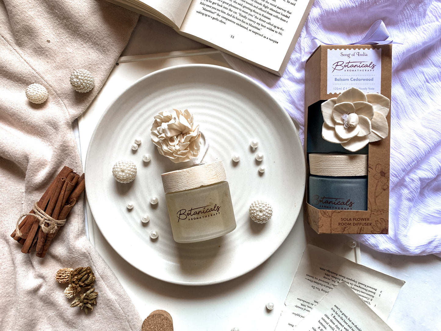 Difusor Aromático Botánico 120 ml con Flor