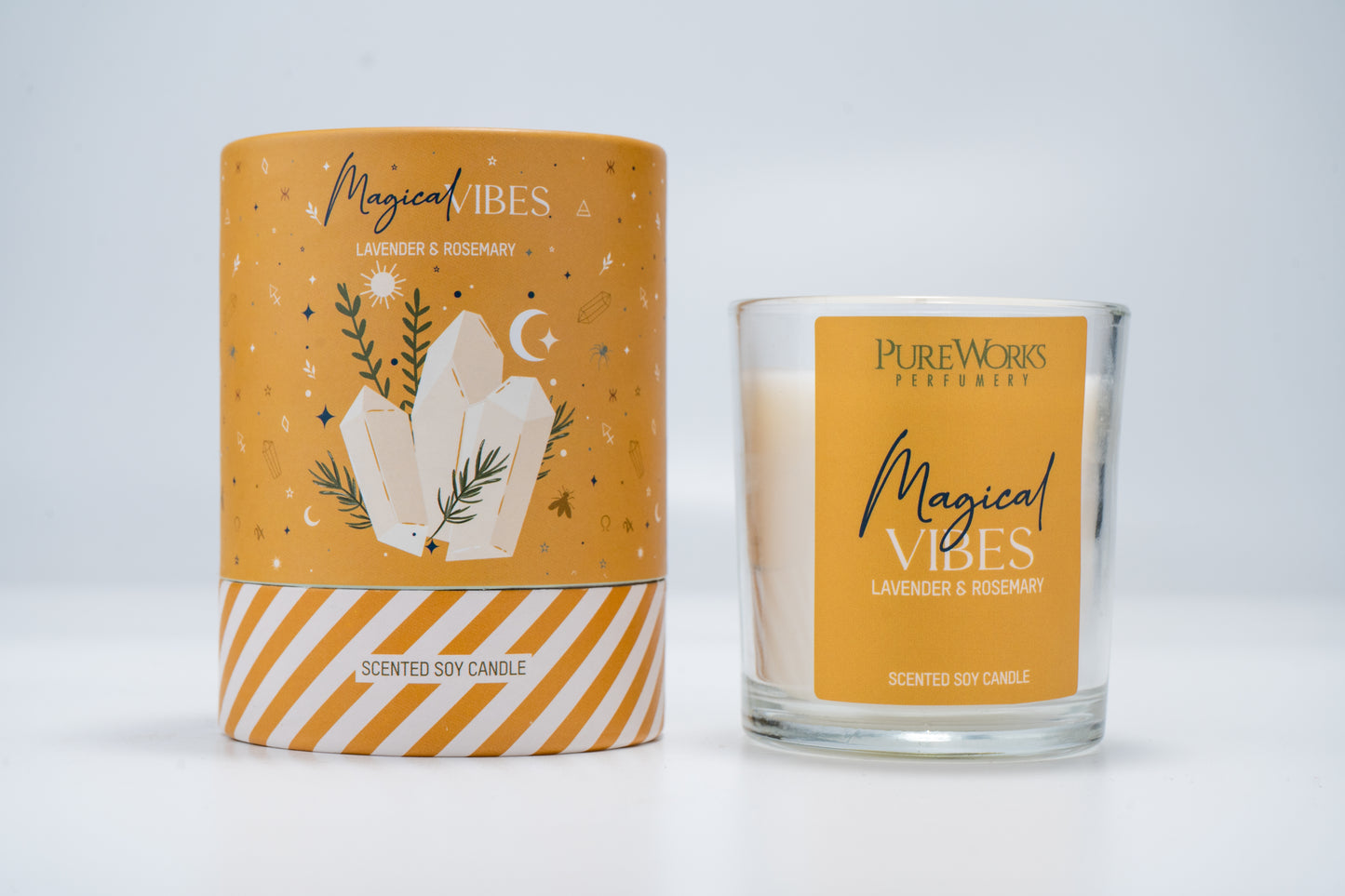 Vela Aromática Celestial 120 g  – Frasco de Vidrio con Estuche