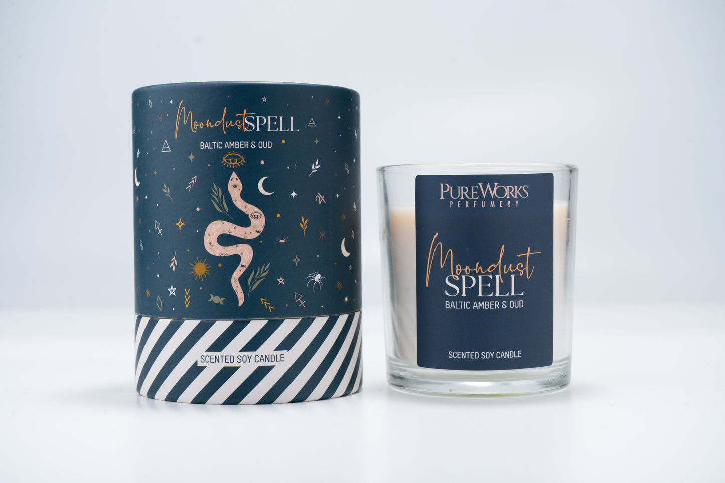 Vela Aromática Celestial 120 g  – Frasco de Vidrio con Estuche