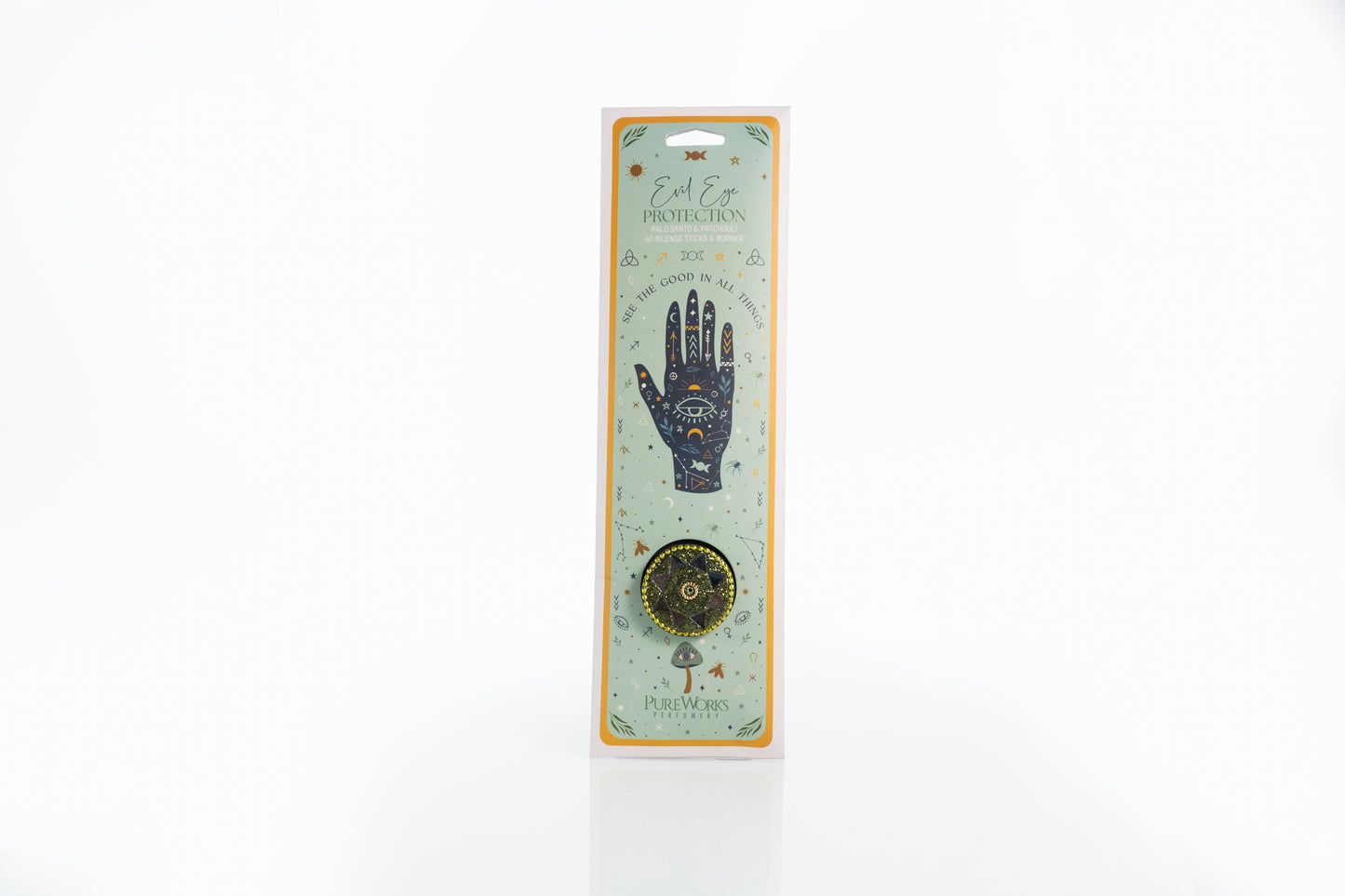 Incienso de Colores Celestial Magic + Quemador Espejo (Mirror Lac) - Kit Pouch