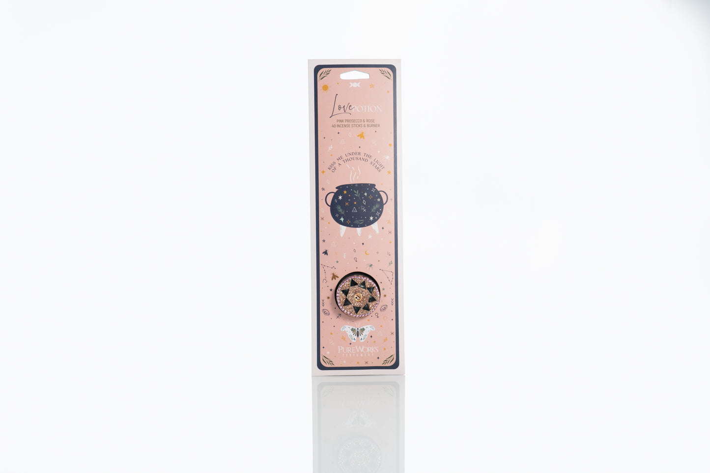 Incienso de Colores Celestial Magic + Quemador Espejo (Mirror Lac) - Kit Pouch