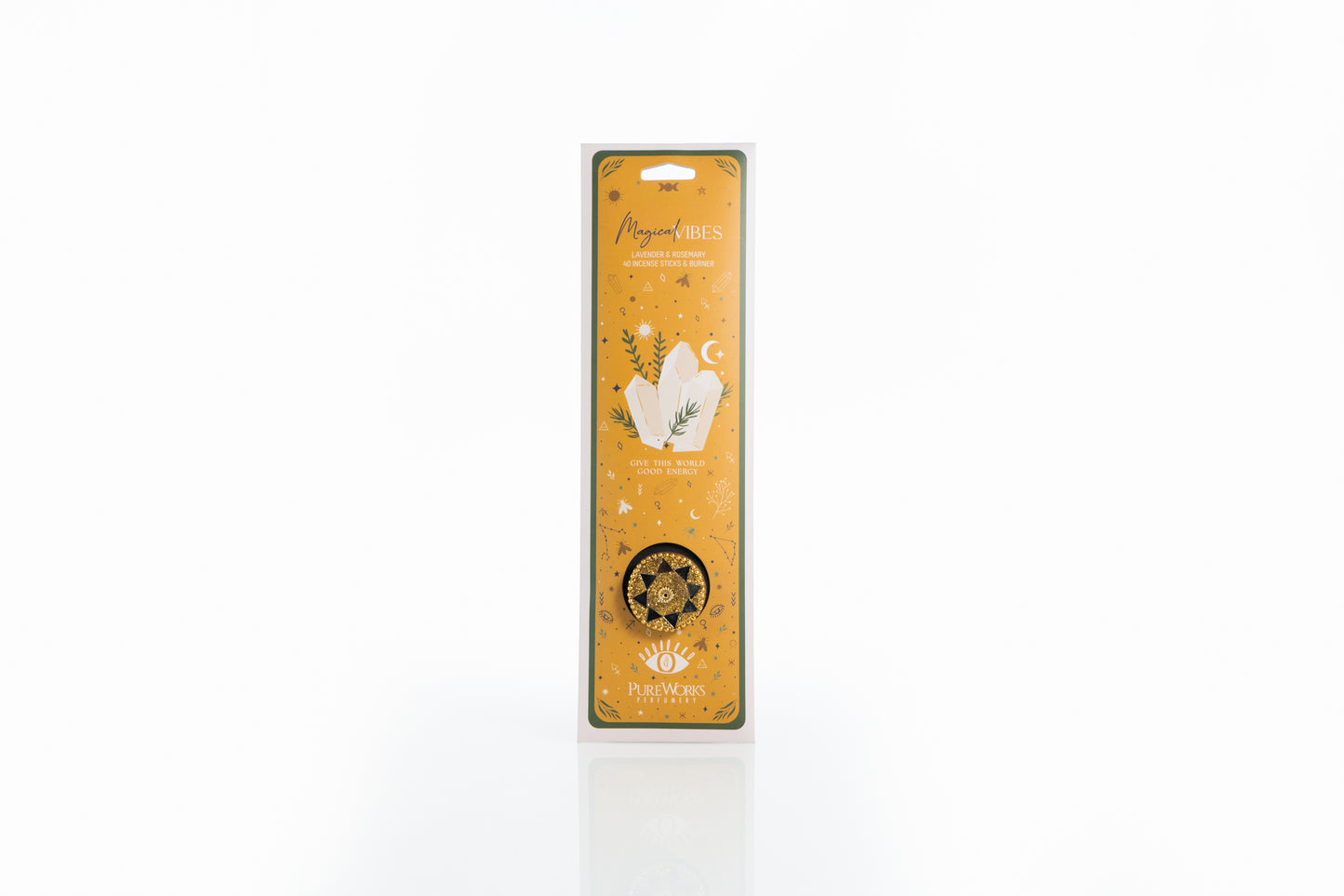 Incienso de Colores Celestial Magic + Quemador Espejo (Mirror Lac) - Kit Pouch