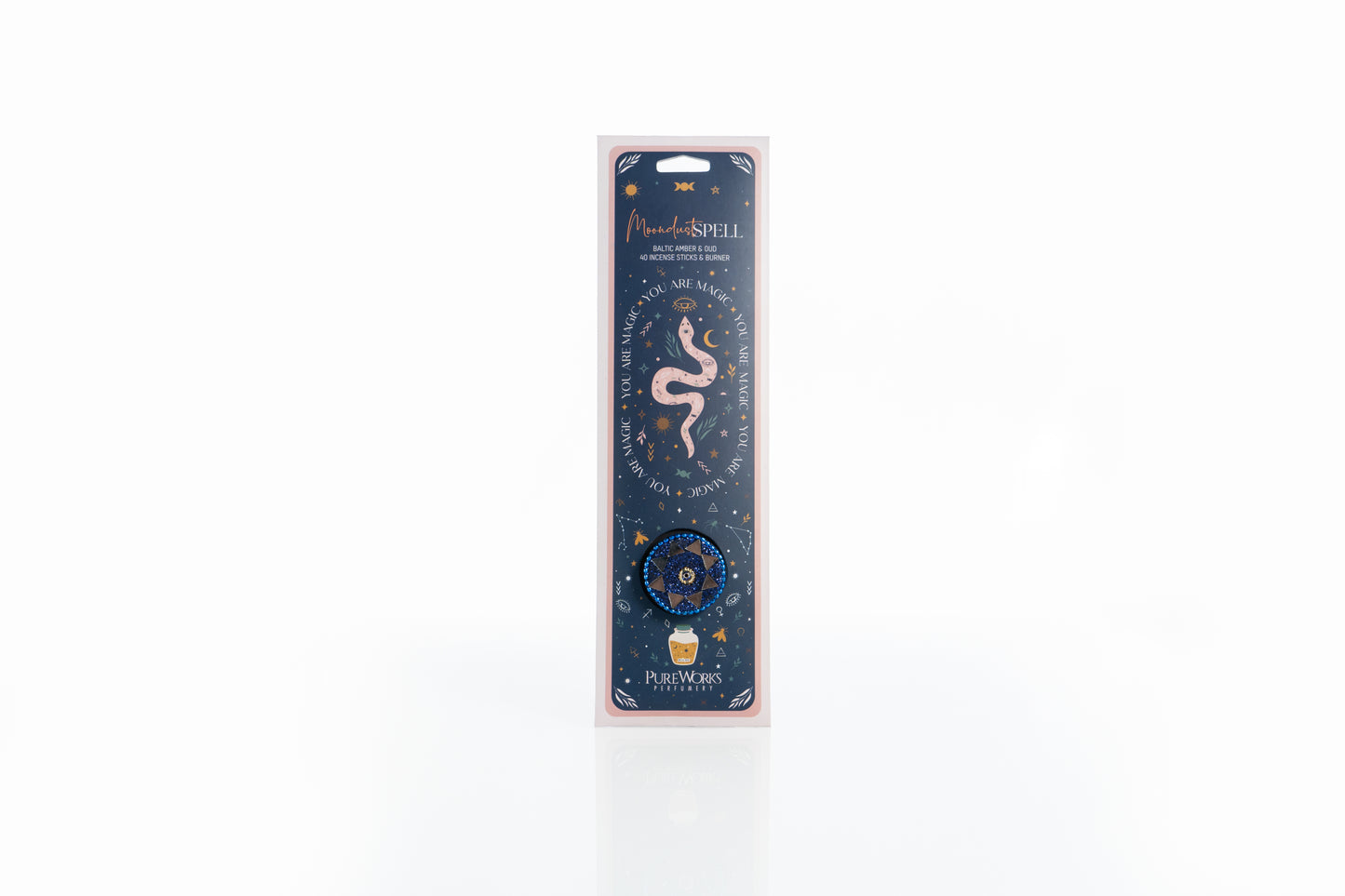 Incienso de Colores Celestial Magic + Quemador Espejo (Mirror Lac) - Kit Pouch