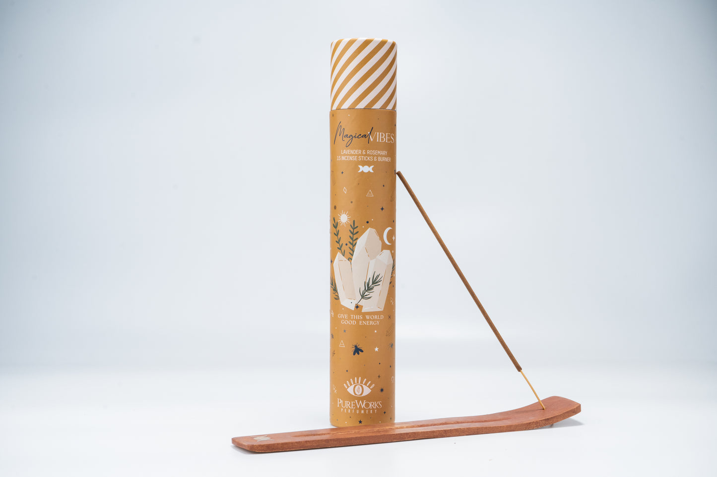 Incienso Celestial Magic en Tubo + Quemador de Madera - Kit Completo