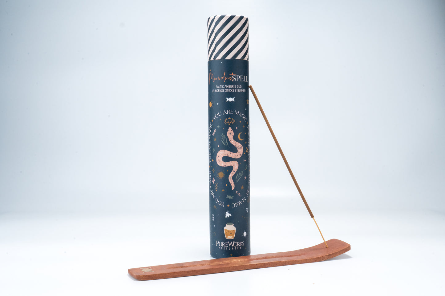 Incienso Celestial Magic en Tubo + Quemador de Madera - Kit Completo