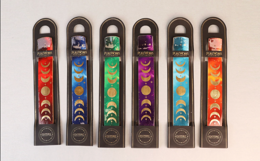 Quemador Porta/Incienso Esotérico "Fases Lunares" (Epoxi y Dorado)