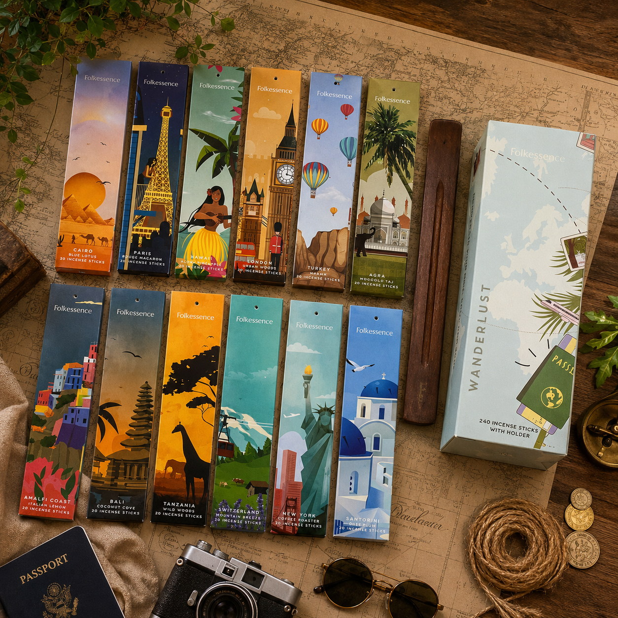 Inciensos Folkessence Wanderlust – Aromas Inspirados en Destinos del Mundo
