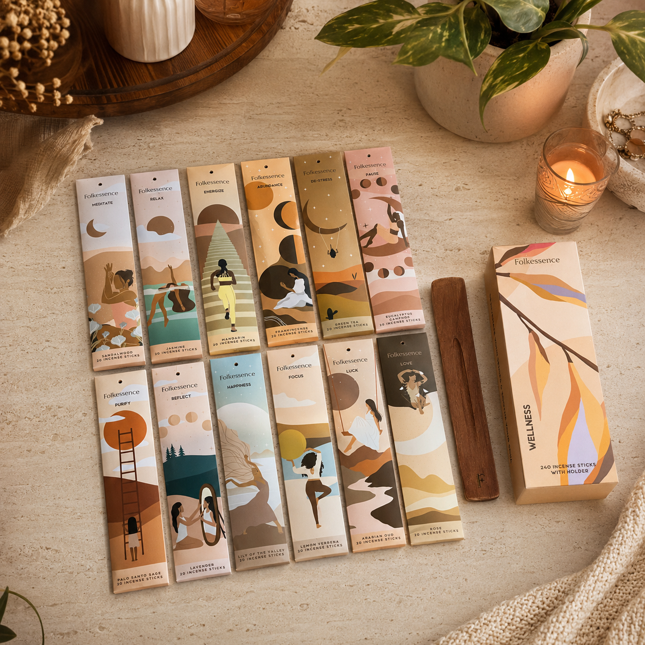 Inciensos Folkessence Wellness – Aromas para Bienestar, Calma y Equilibrio