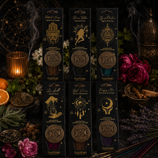 Pack Mayorista de 12 Kits de Incienso Esotérico con Quemador de Metal