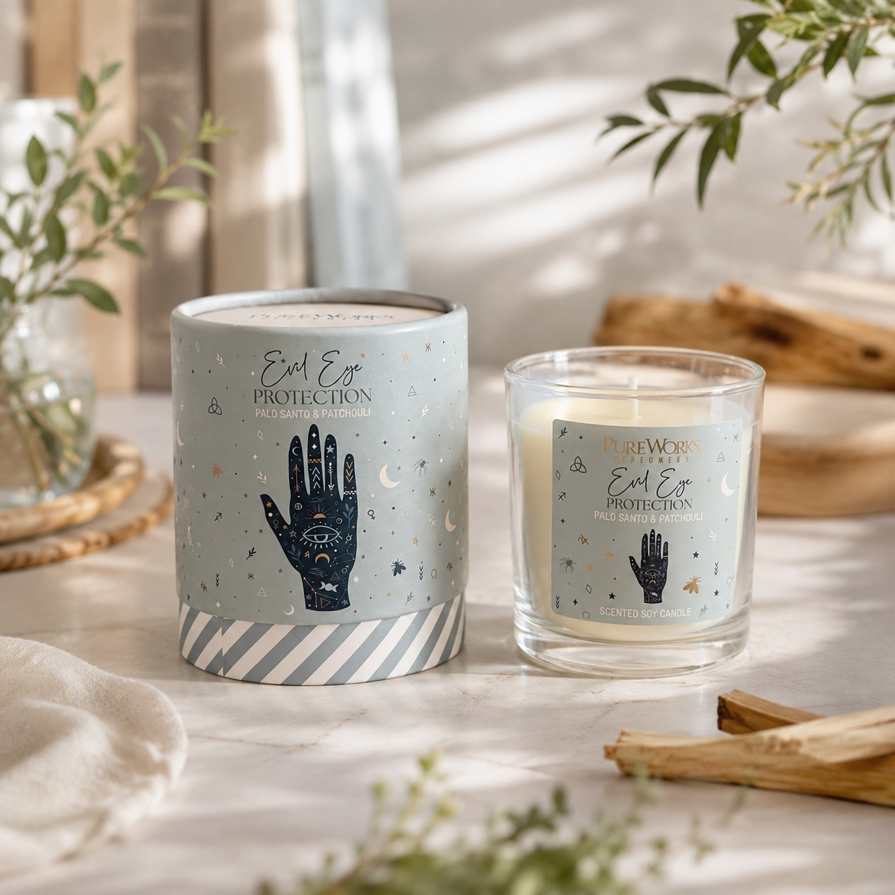 Vela Aromática Celestial 120 g  – Frasco de Vidrio con Estuche