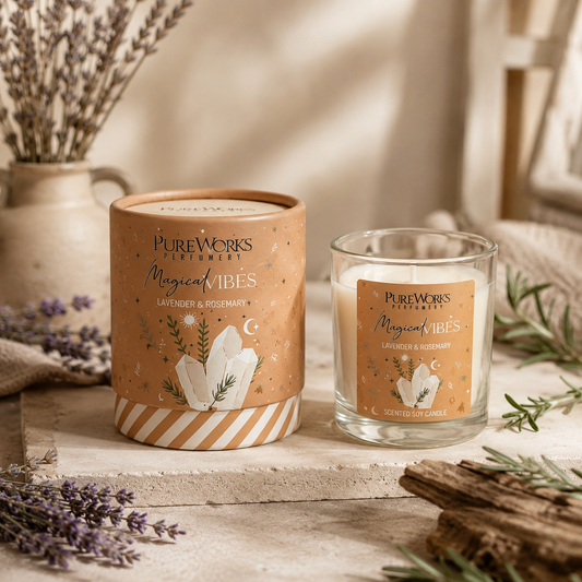 Vela Aromática Celestial 120 g  – Frasco de Vidrio con Estuche