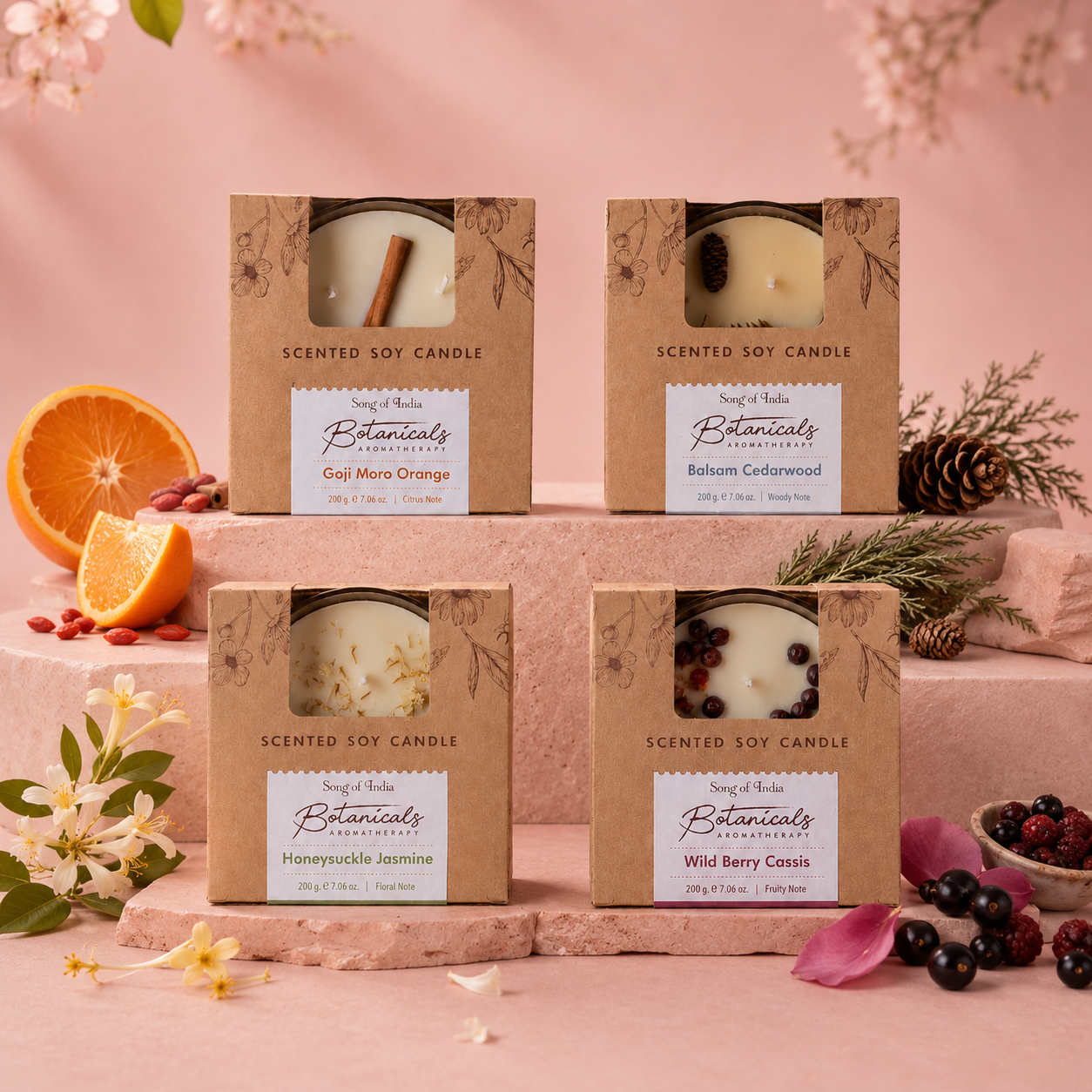 Vela Aromática Botánica 200 g  – 3 Mechas en Frasco de Vidrio