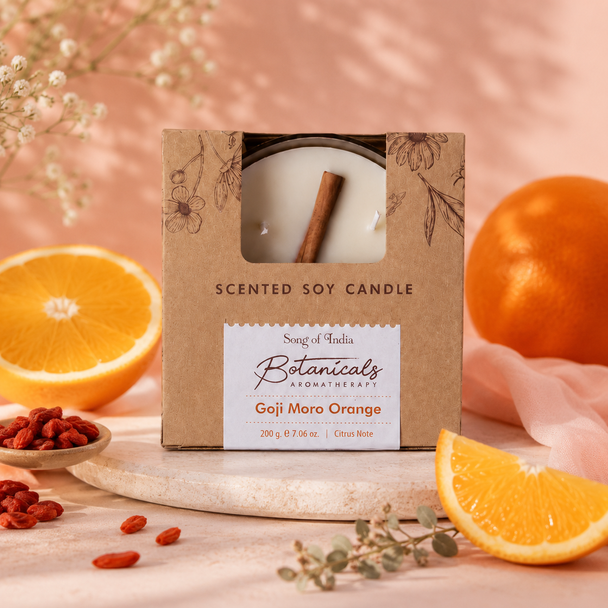 Vela Aromática Botánica 200 g  – 3 Mechas en Frasco de Vidrio