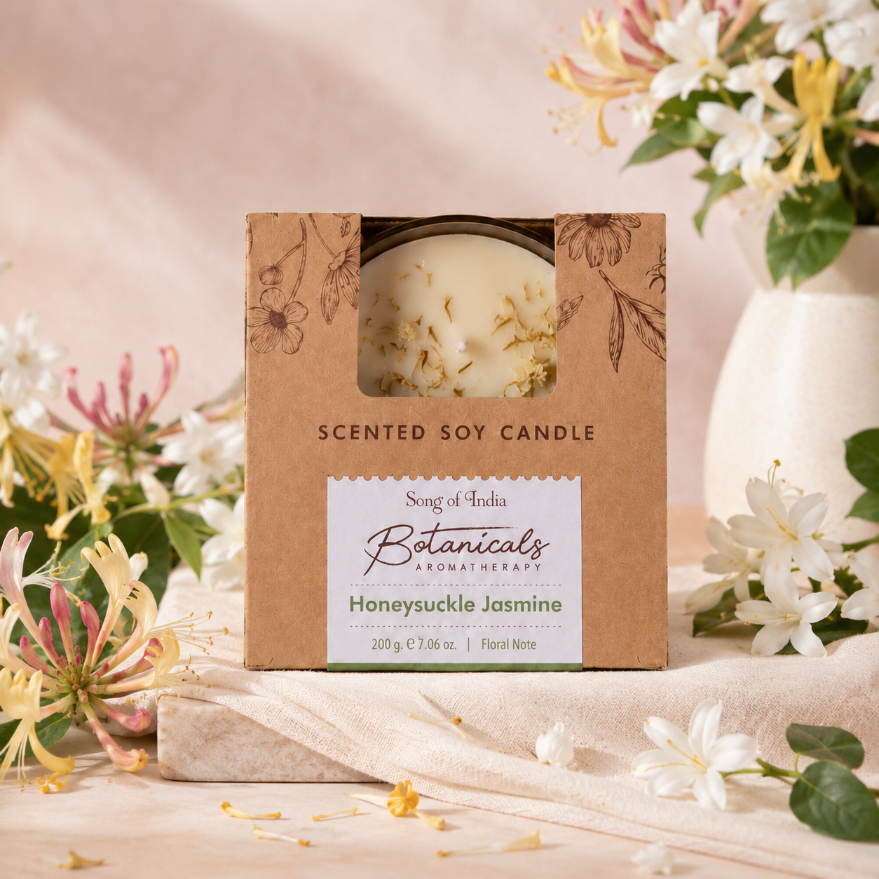Vela Aromática Botánica 200 g  – 3 Mechas en Frasco de Vidrio