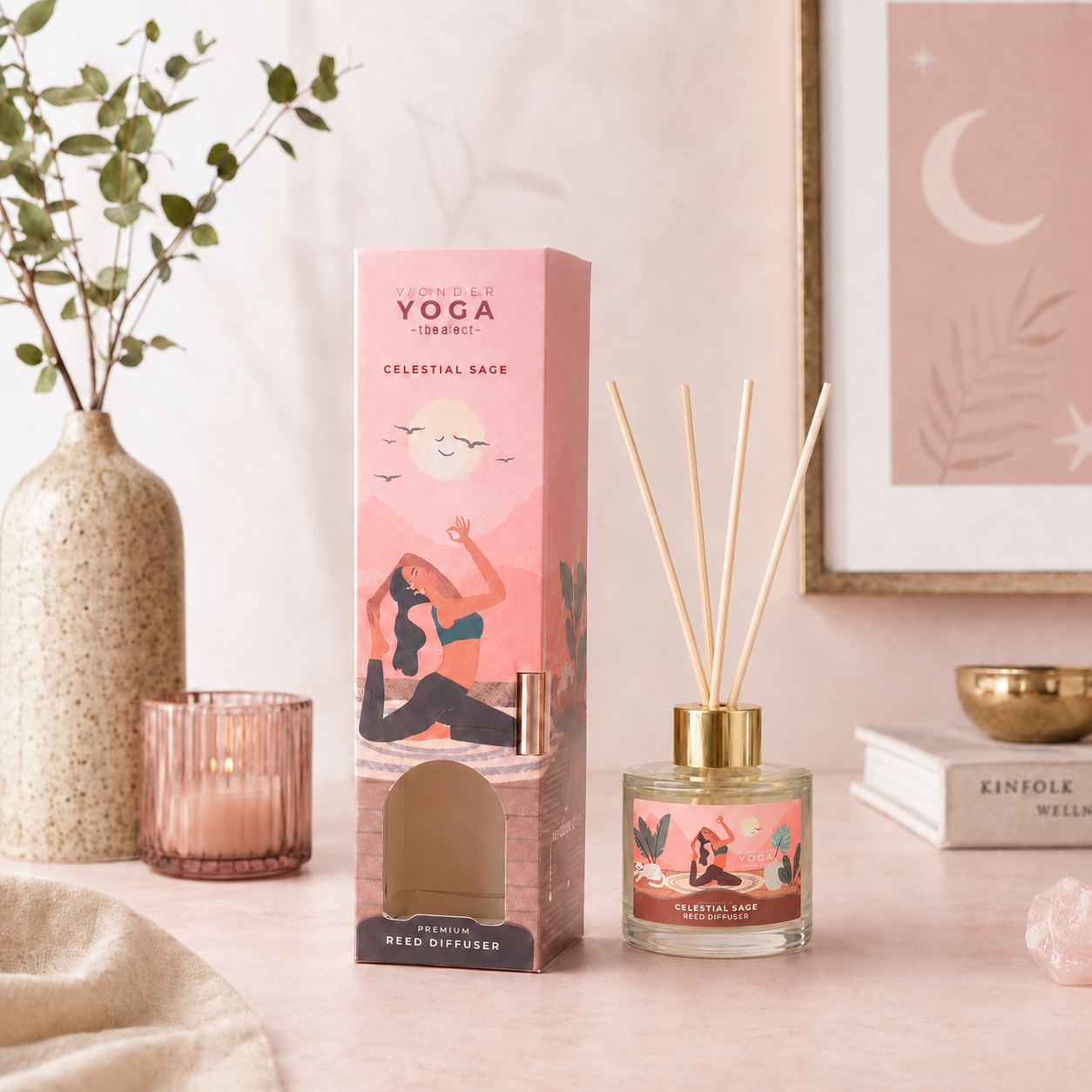 Difusor Aromático Yoga 50 ml con Varillas