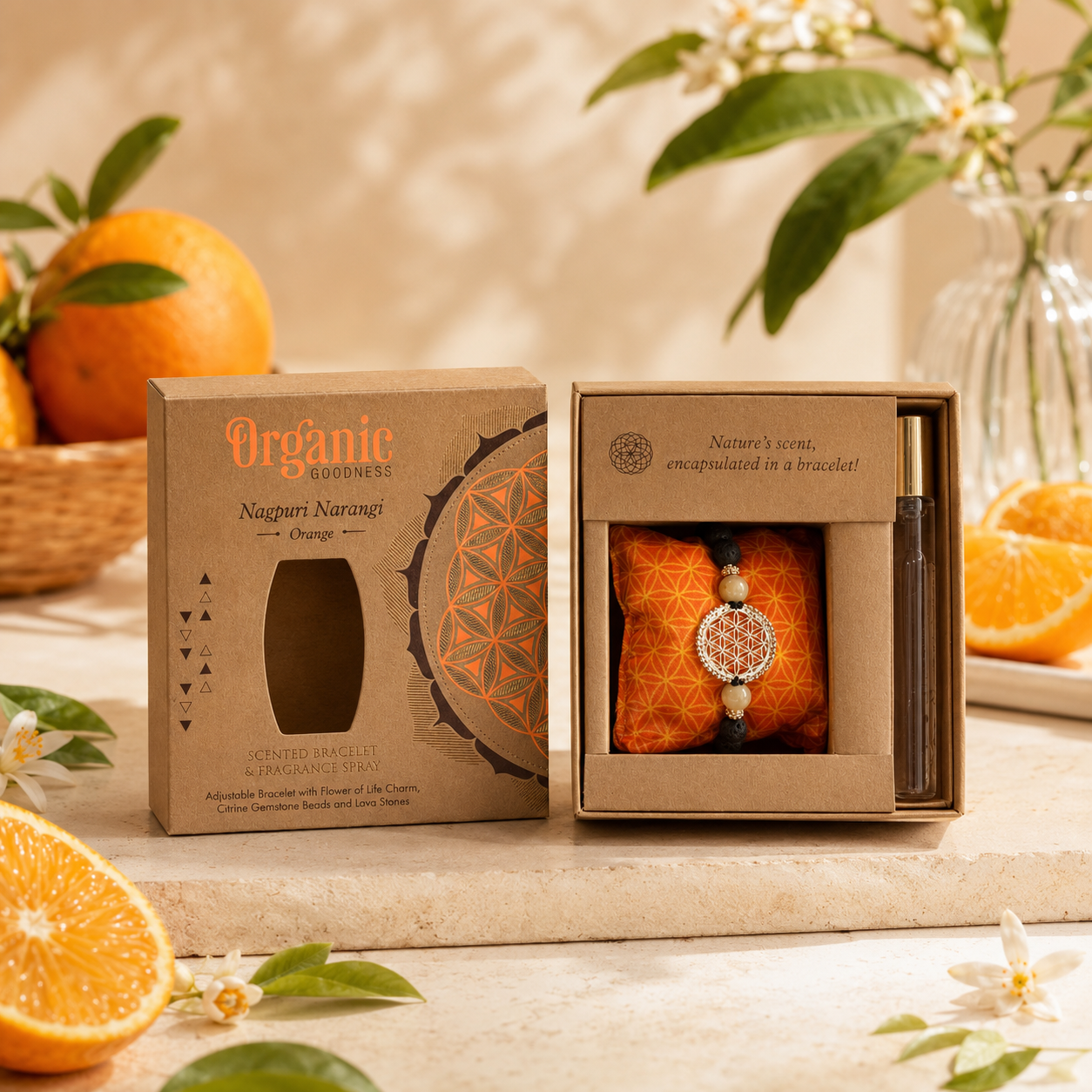 Set Regalo Aromático con Pulsera y Spray de Fragancia