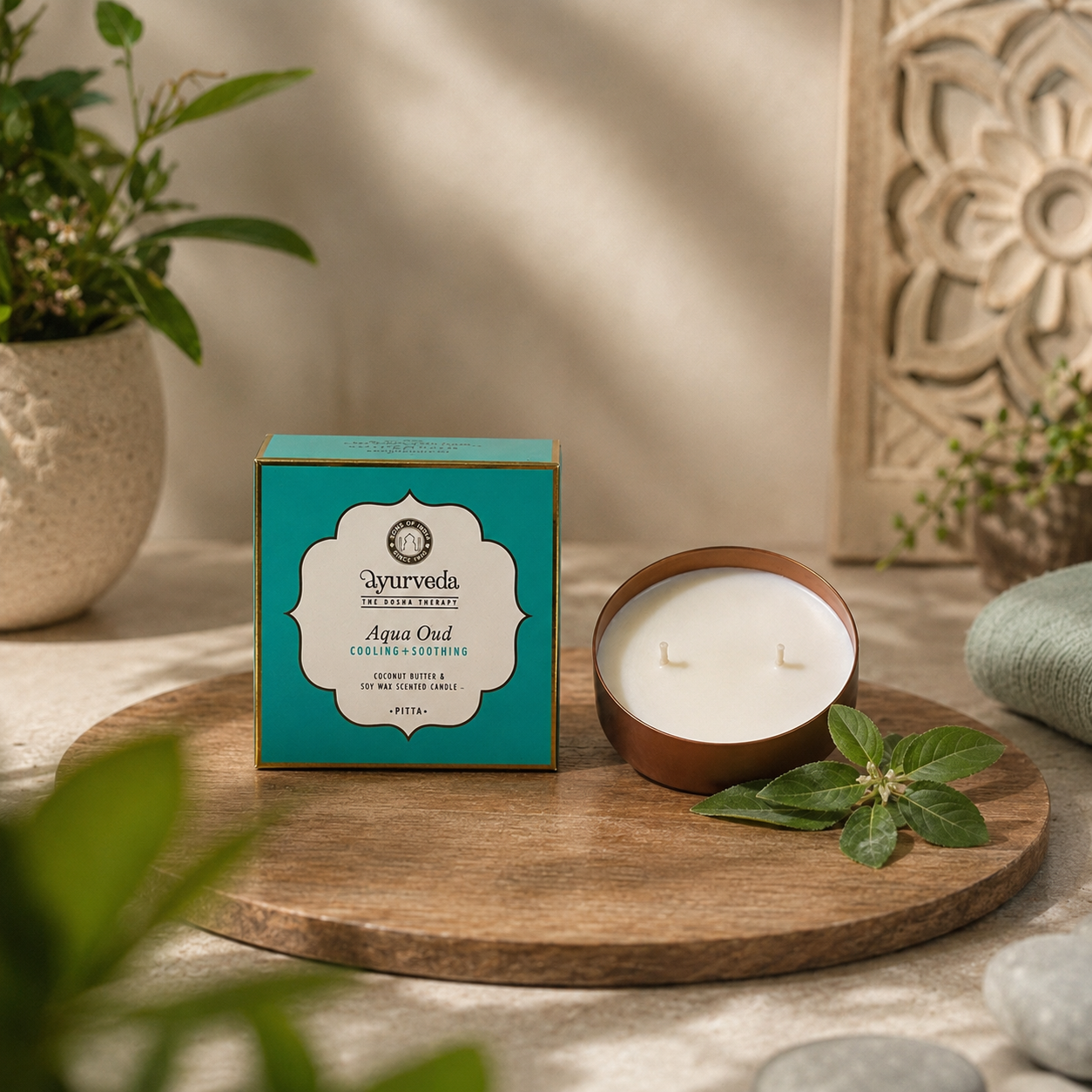 Vela Aromática Ayurveda 200 g – Envase de Cobre