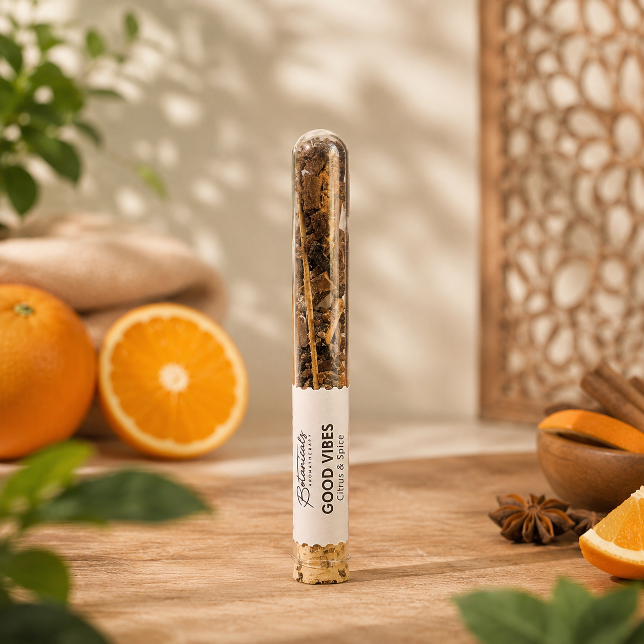 Resinas Botánicas Aromáticas en Tubo de Vidrio y Corcho