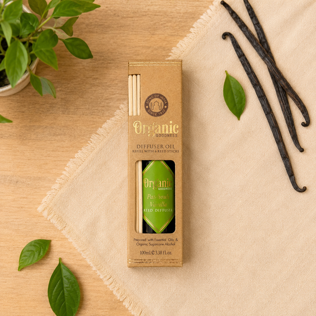 Aceite Difusor Orgánico Refill 100 ml – Botella Ámbar
