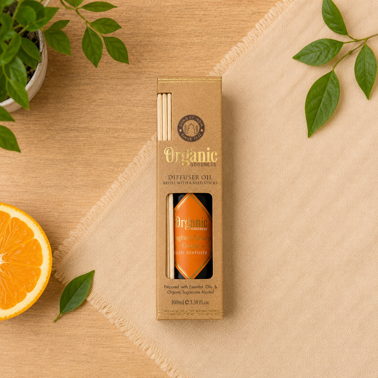 Aceite Difusor Orgánico Refill 100 ml – Botella Ámbar