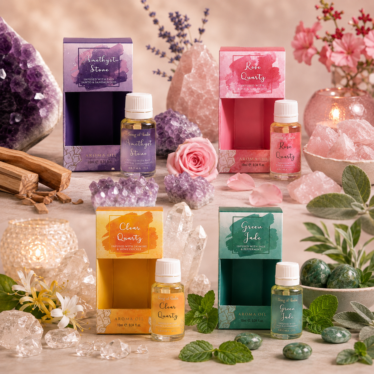 Aceite Aromático Healing Stones 10ml - Con Cristales Naturales