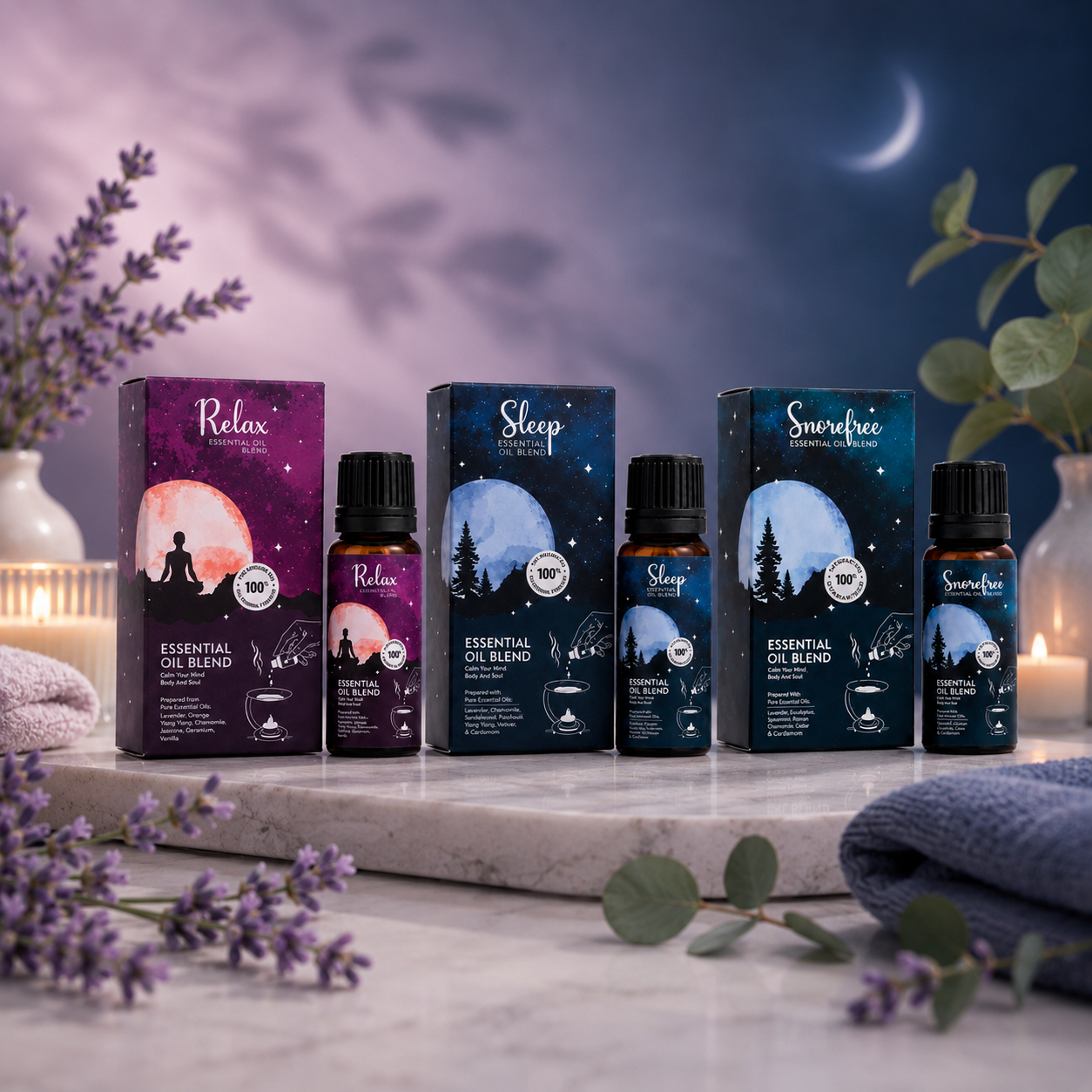 Blend de Aceites Esenciales Aromaterapia 10ml - Colección Sueño y Relax