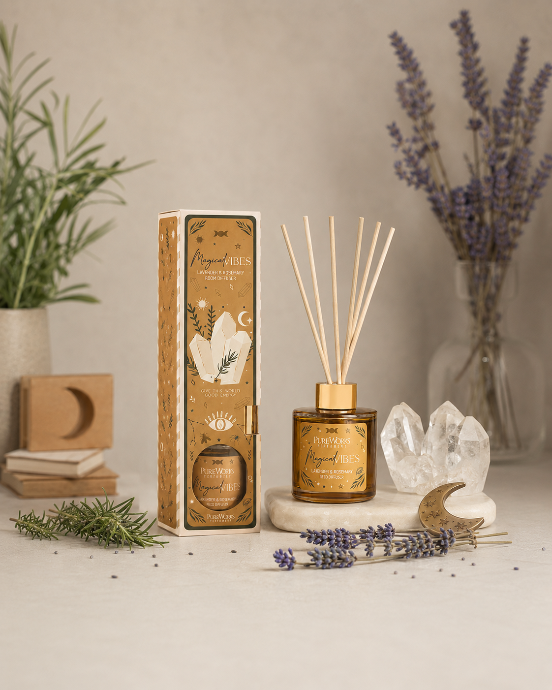 Difusor Aromático Celestial Magic 150 ml con Varillas