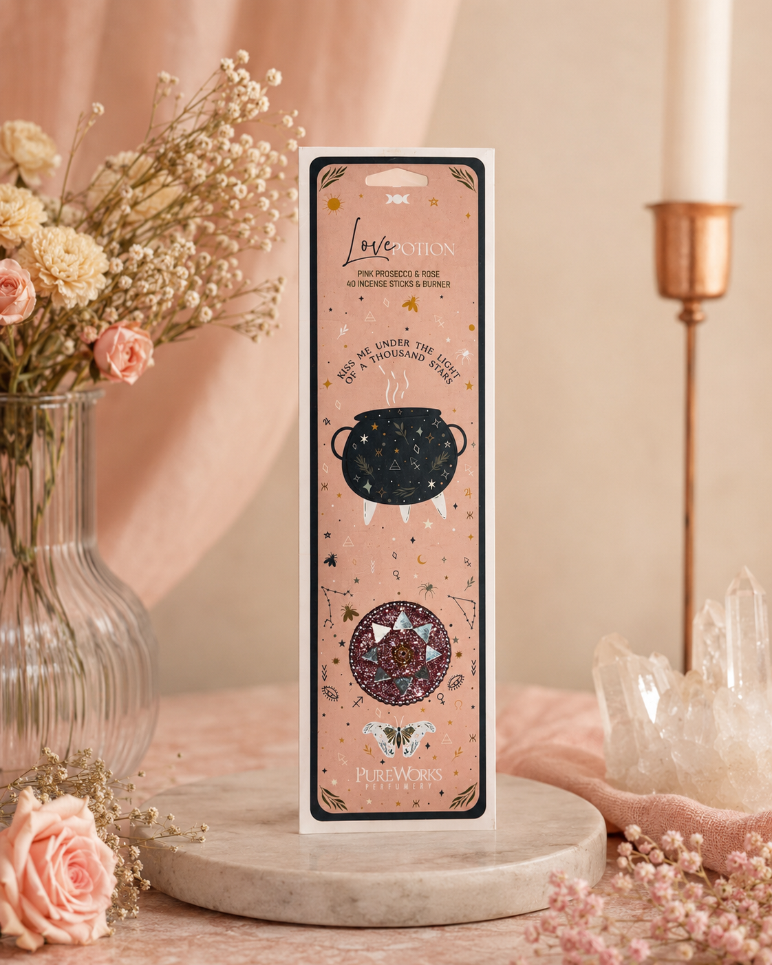 Incienso de Colores Celestial Magic + Quemador Espejo (Mirror Lac) - Kit Pouch